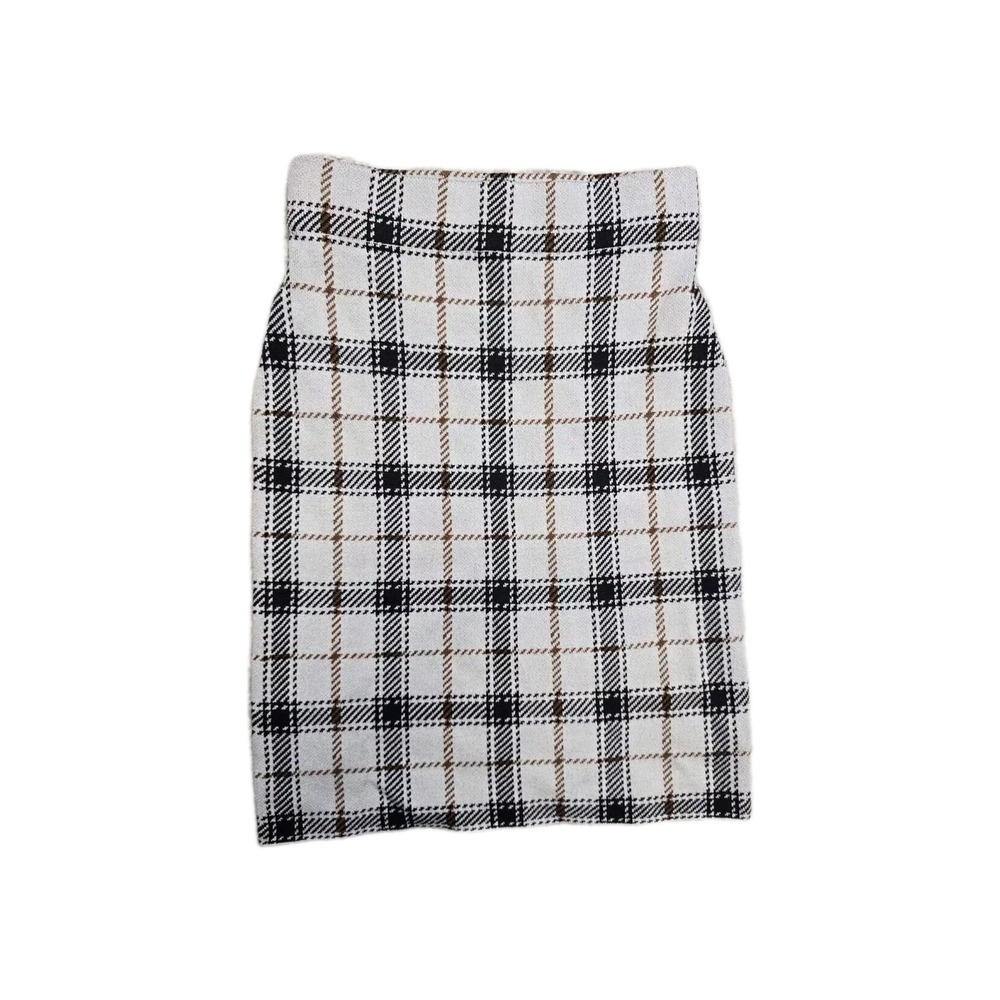 Ann Taylor Women's Pencil Skirt Small Plaid Knit Stretch